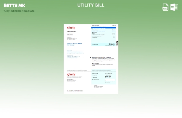 Модерен стил УСД Xfinity шаблон за верзија за комунални услуги